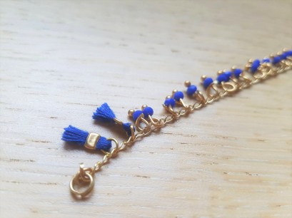 vieille morue droguerie kit bijoux aztèque diy bleu roi gold boucles oreille bracelet perles 5