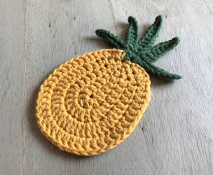 ananas pineapple coaster dessous de verre déco table crochet by hand london vieille morue moyen